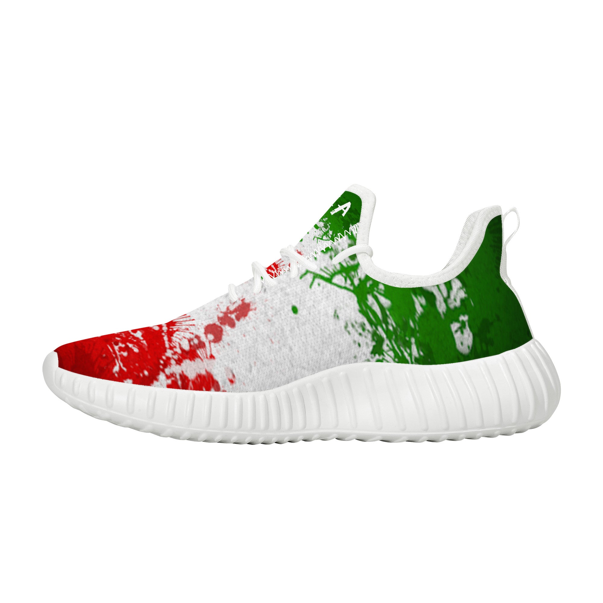 Italia Italy Flag Paint Art Mesh Knit Sneakers