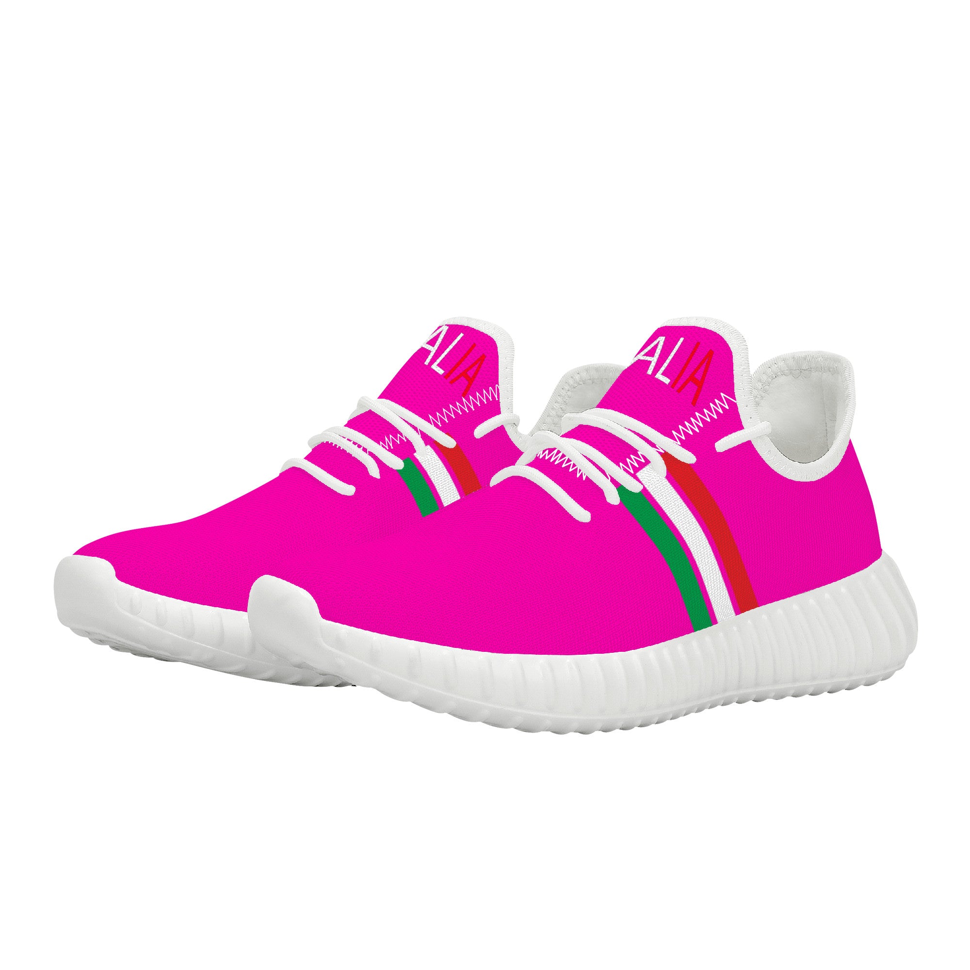 Italia Mesh Knit Sneakers - Pink