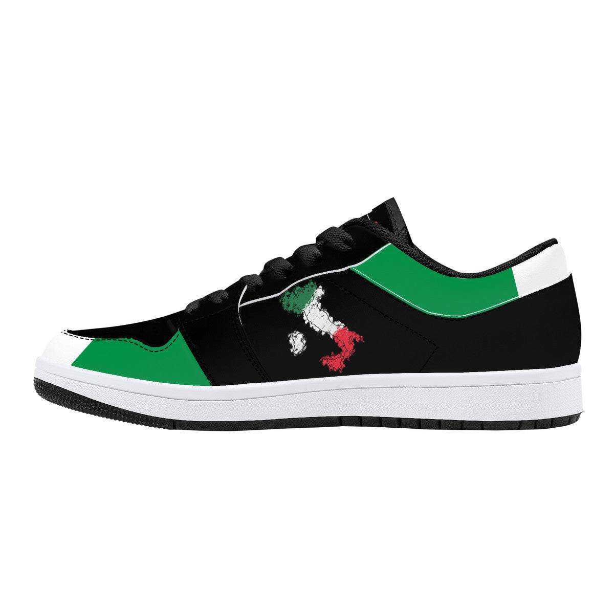 Italia Flag Map Low-Top Leather Sneakers