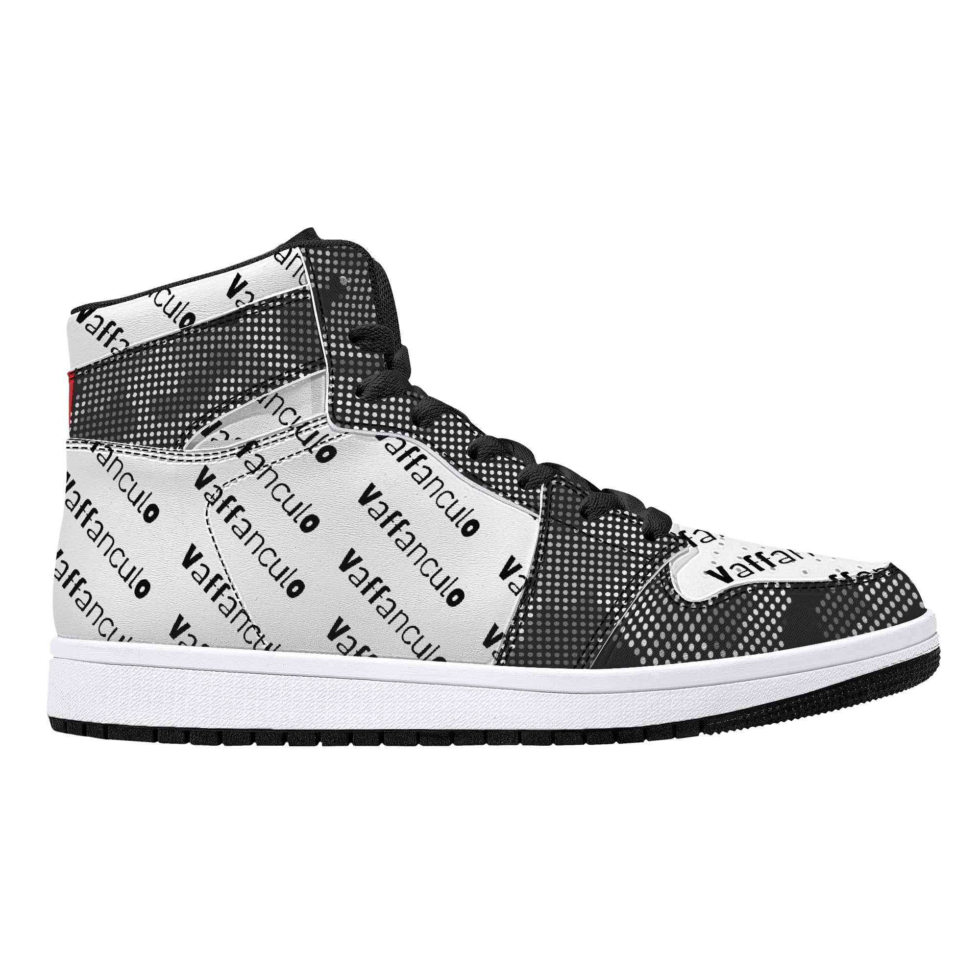 Vaffanculo Grey Camo High-Top Leather Sneakers