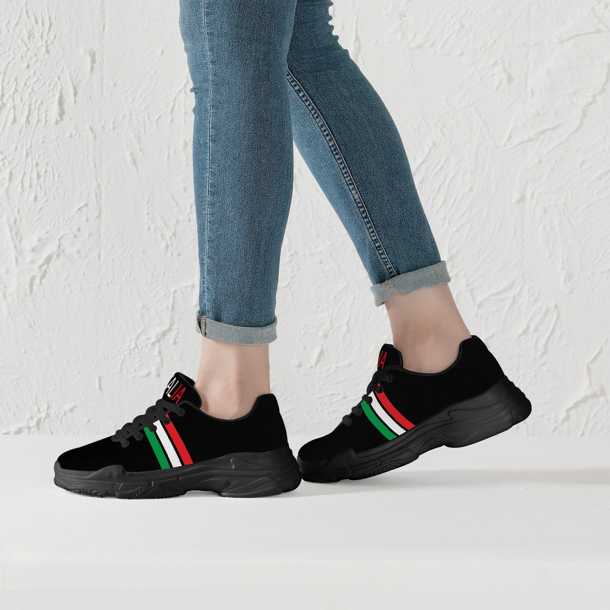 Italia Chunky Sneakers - Black