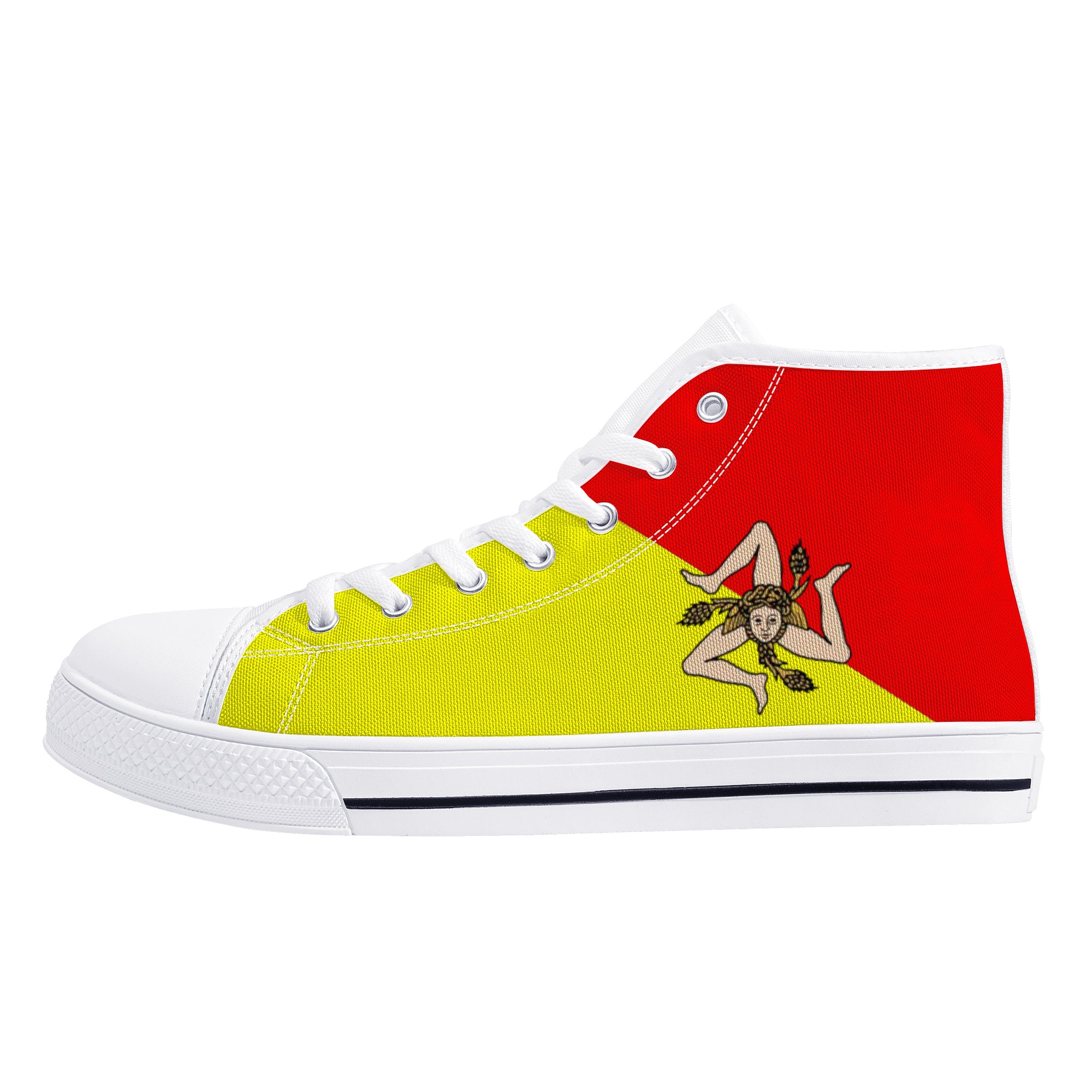 Sicilian High-Top Canvas Shoes - White