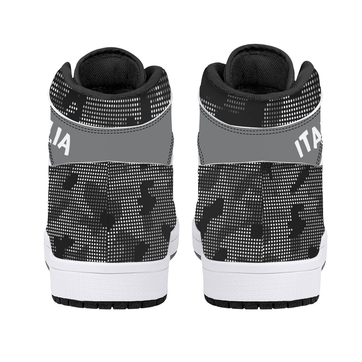 Italia Inside Carbon Fiber Grey Camo High-Top Leather Sneakers