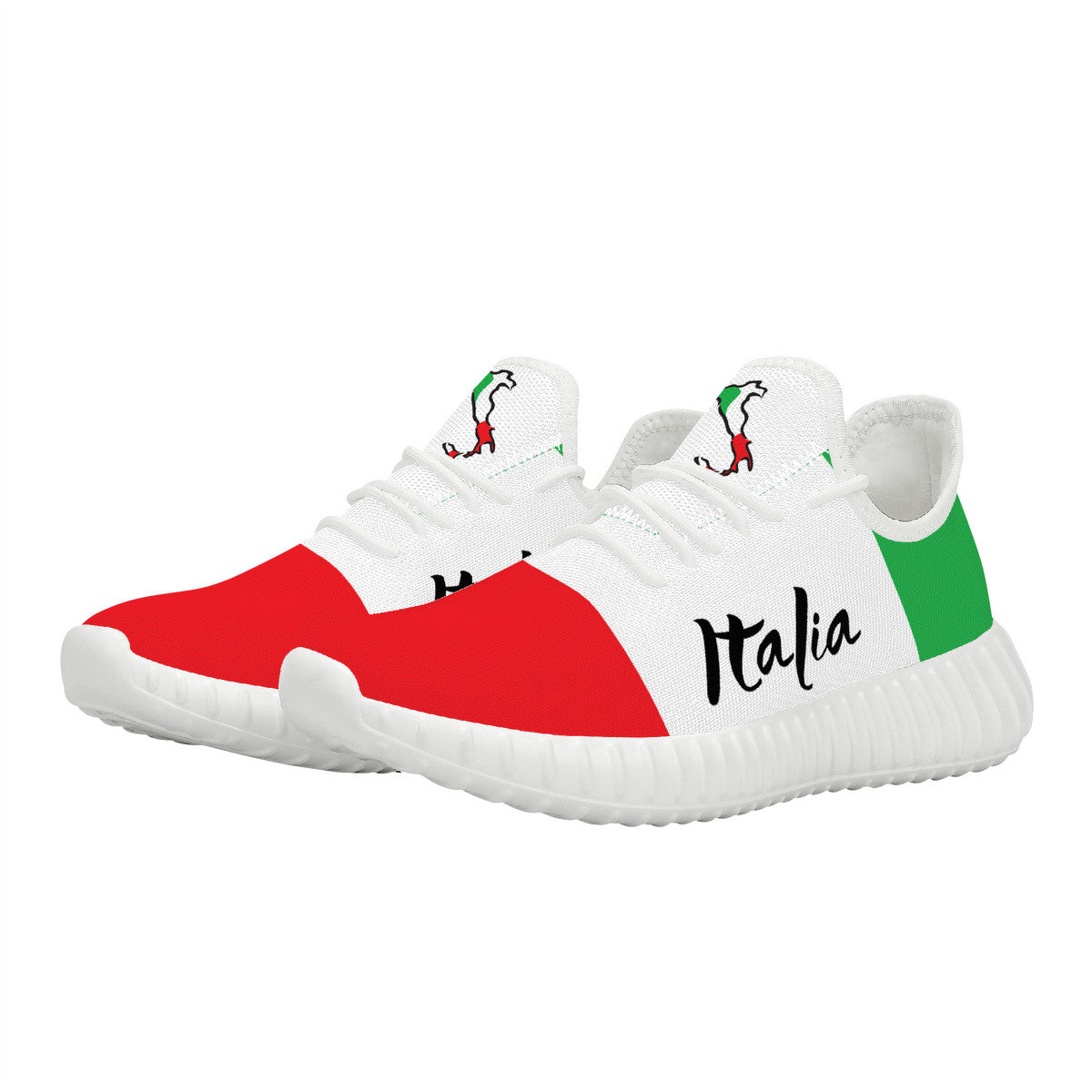 Italian Flag Mesh Knit Sneakers