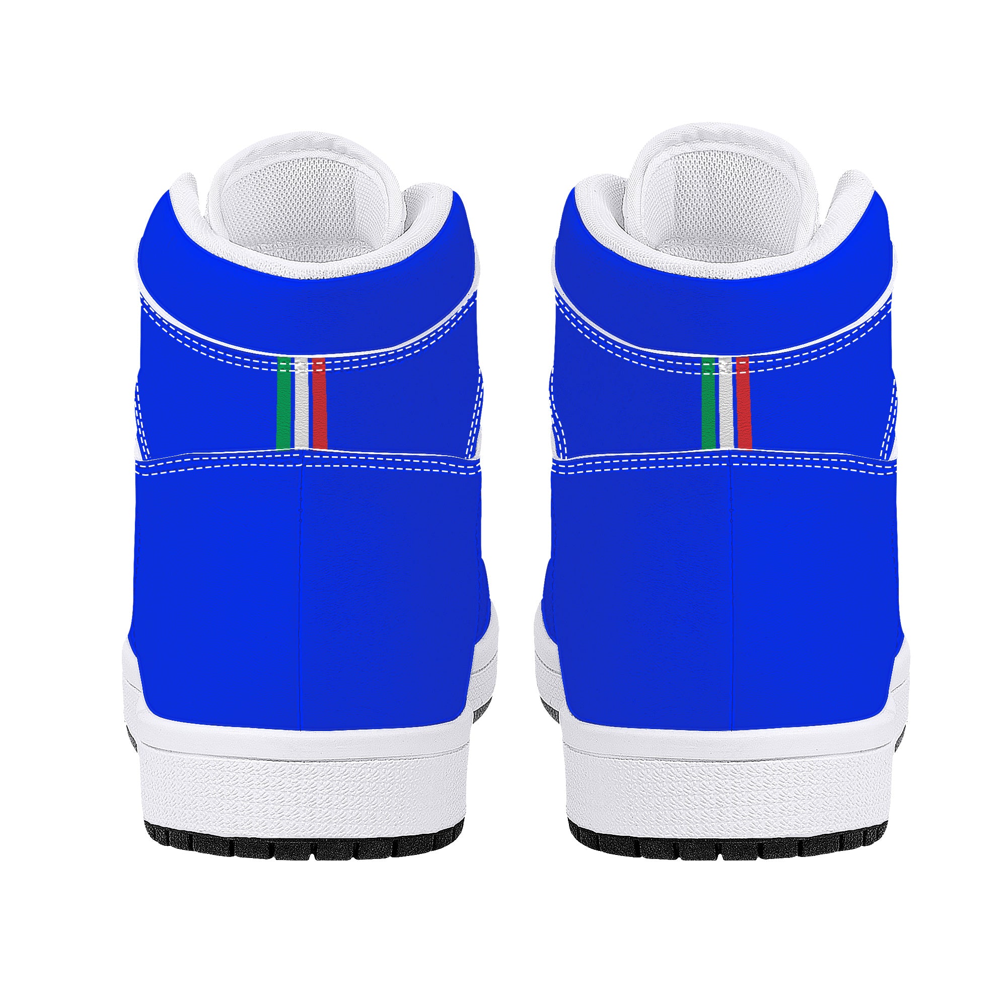 Italia Blu High-Top Leather Sneakers - White