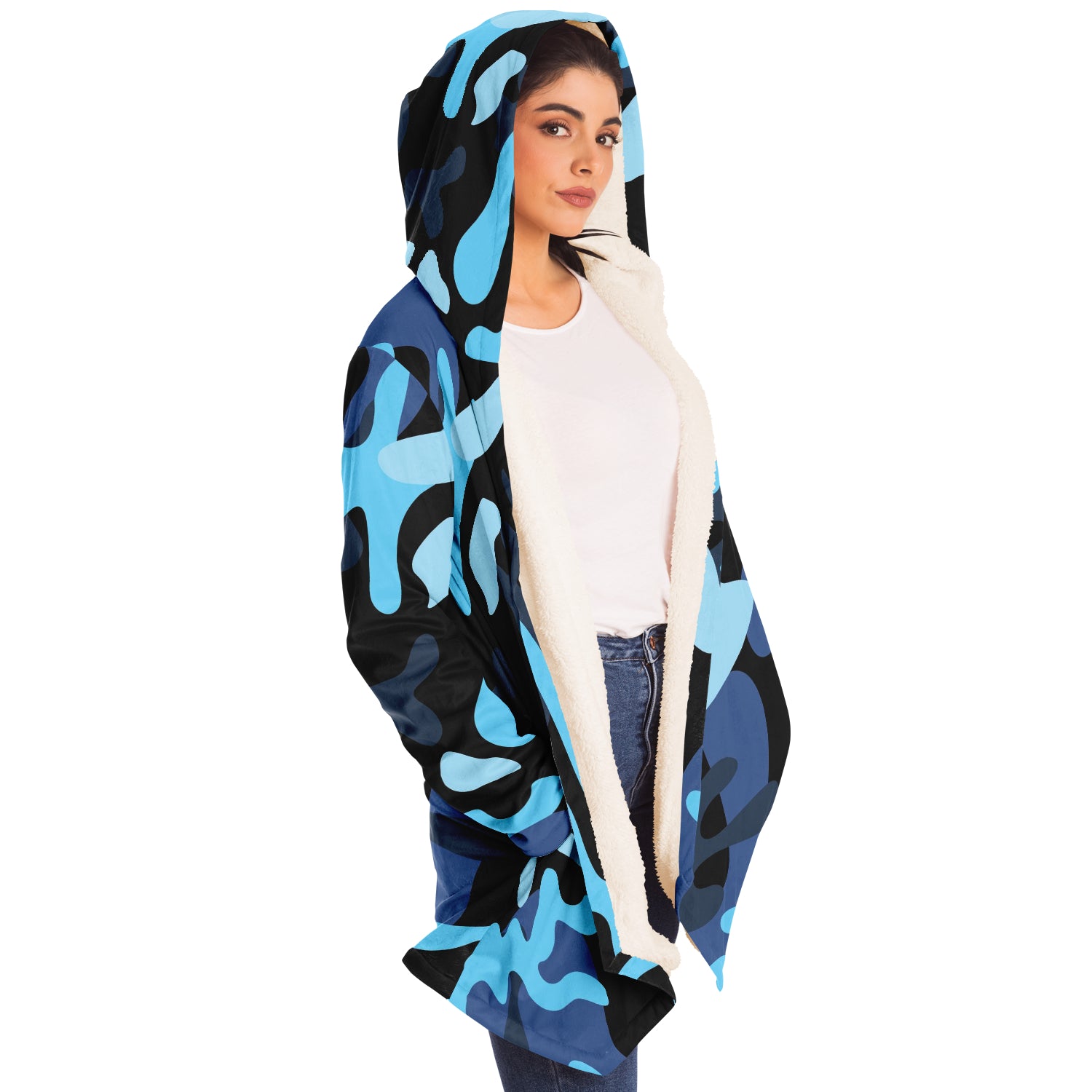 Italian Pride Blu Camo Microfleece Cloaks