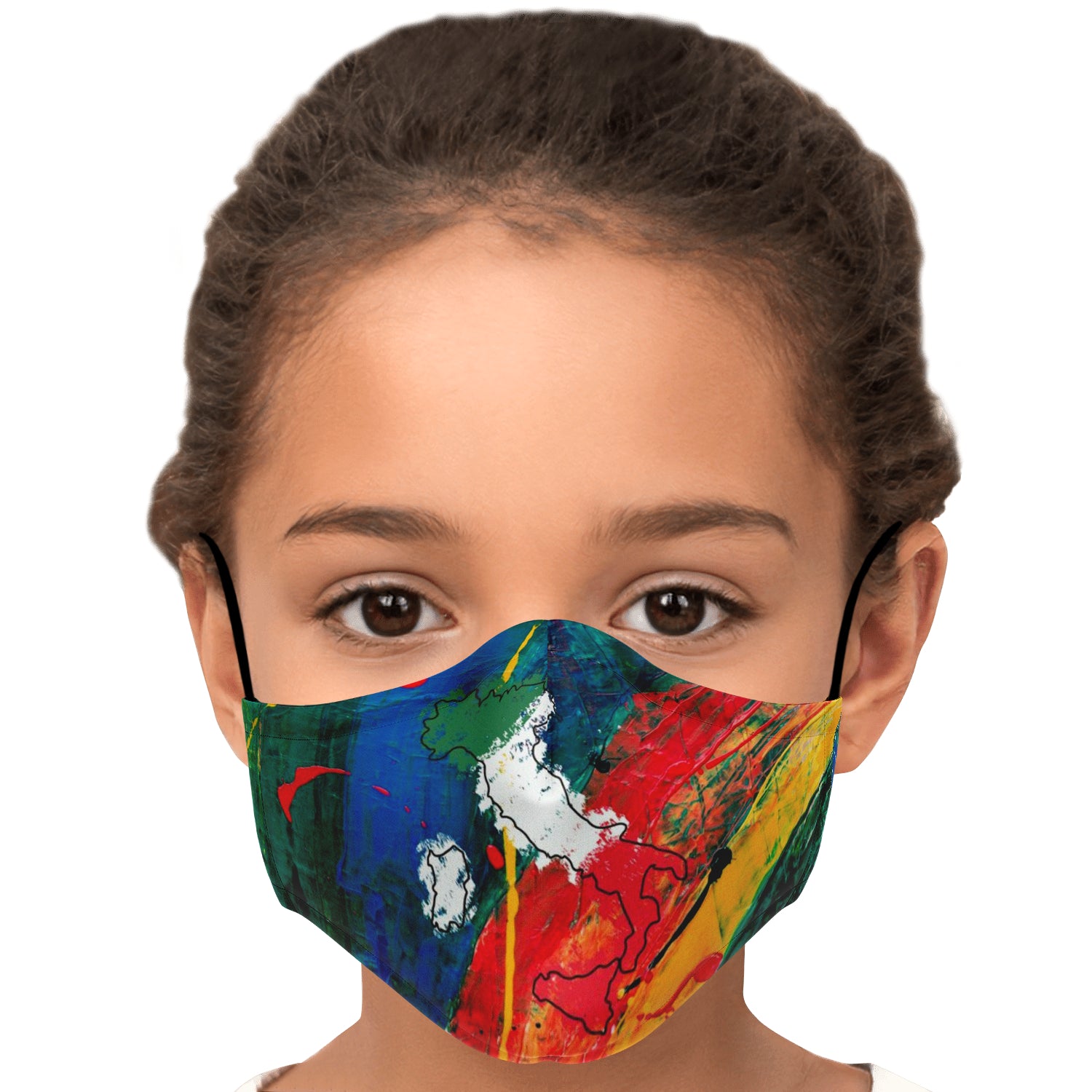 Italy Flag Map Paint Face Mask + 2 PM 2.5 Filters