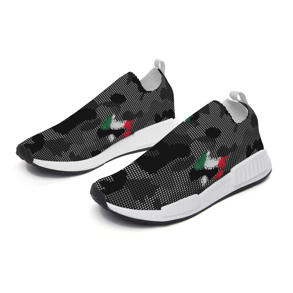 Italy Paint Flag Map Carbon Grey Camo Sneakers