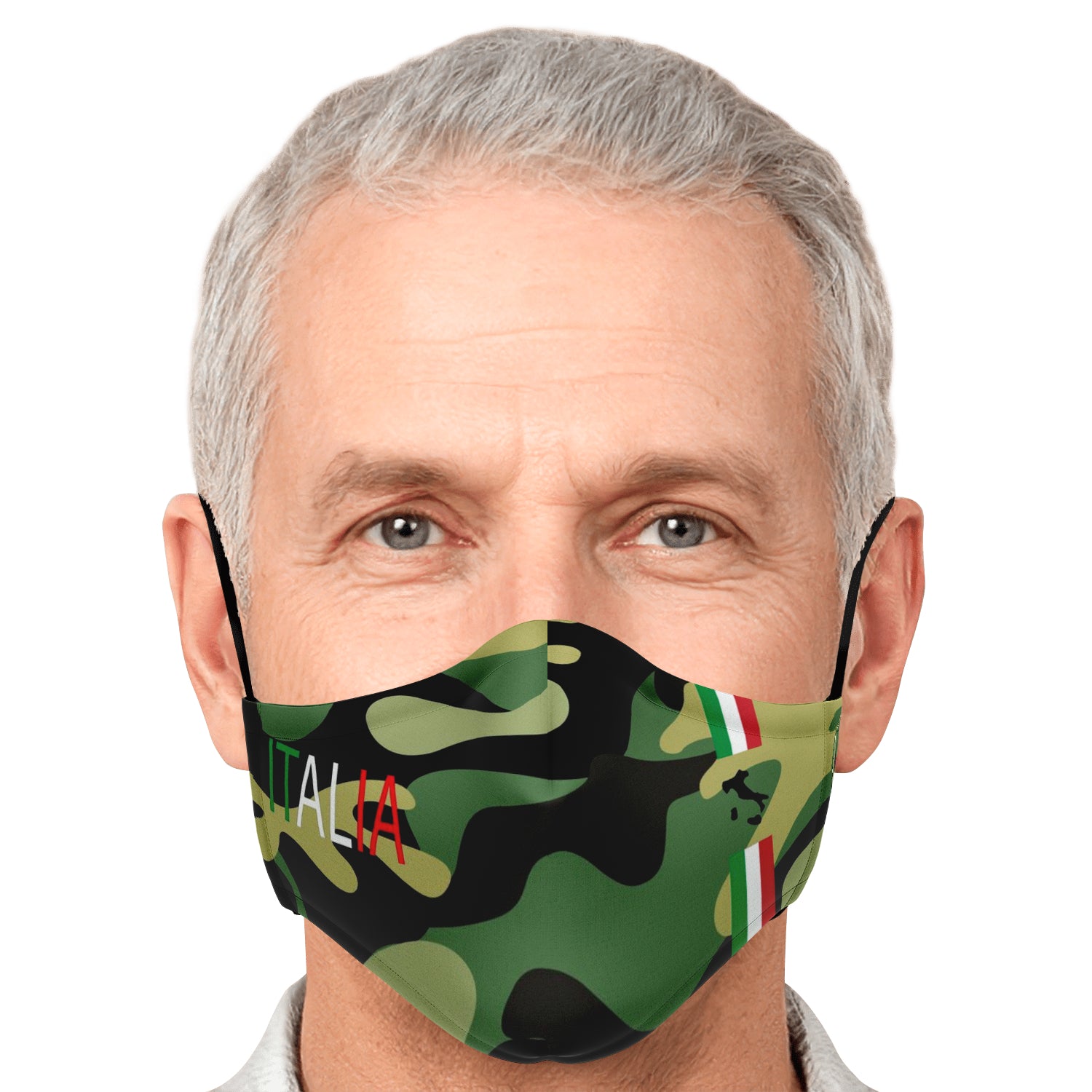 Italia Green Camo Face Mask + 2 PM 2.5 Filters