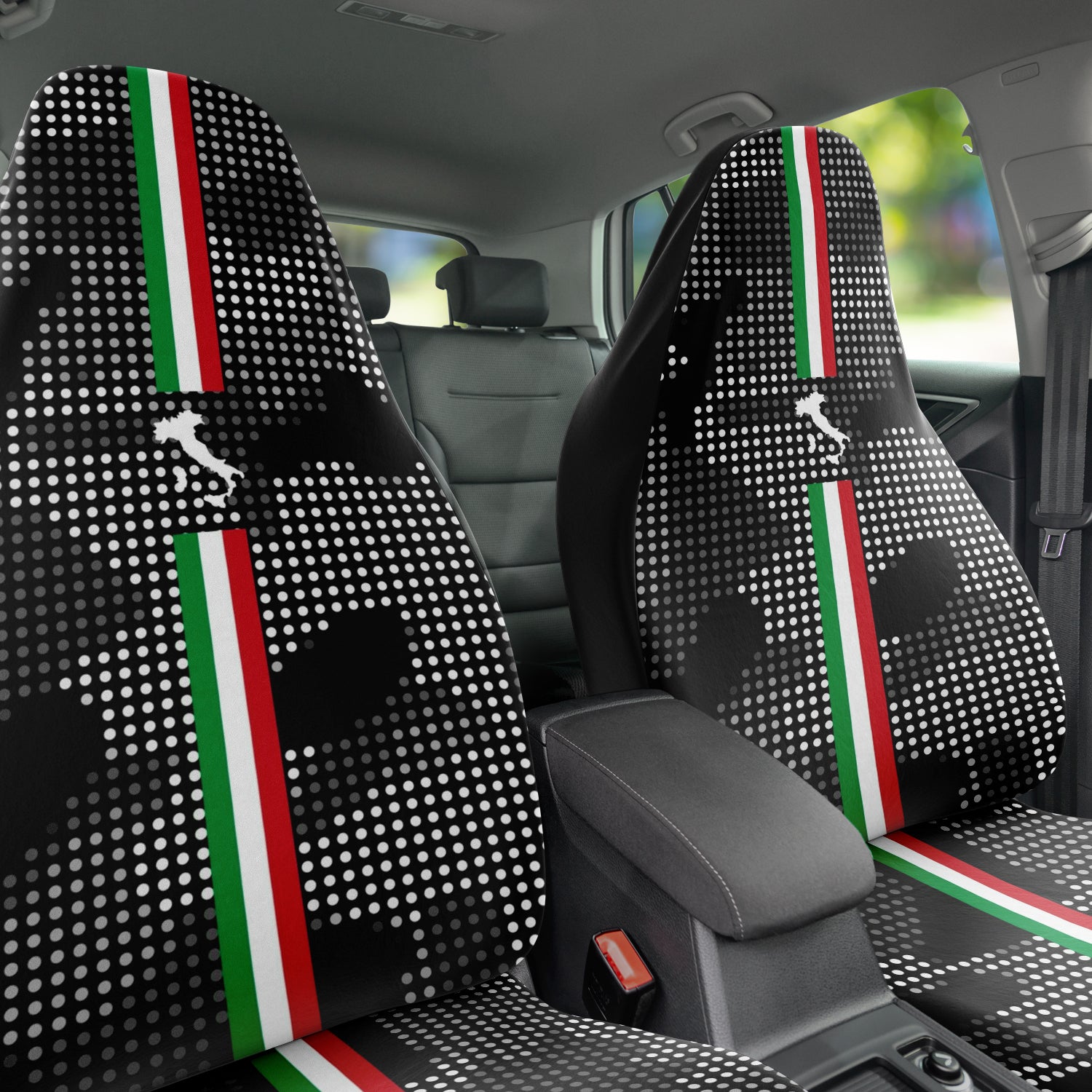 Italia Carbon Grey Car Seat Covers (Set Of 2)