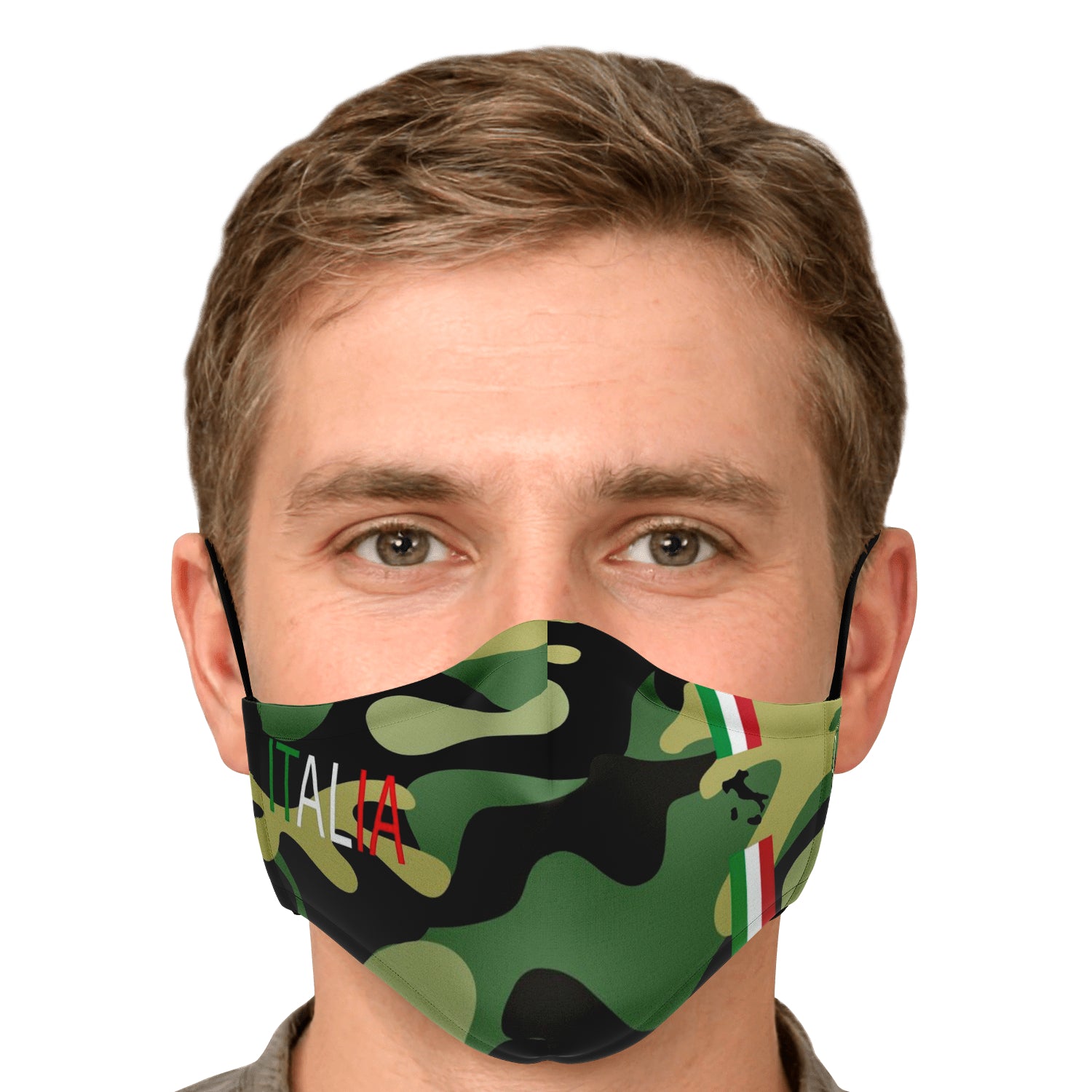 Italia Green Camo Face Mask + 2 PM 2.5 Filters