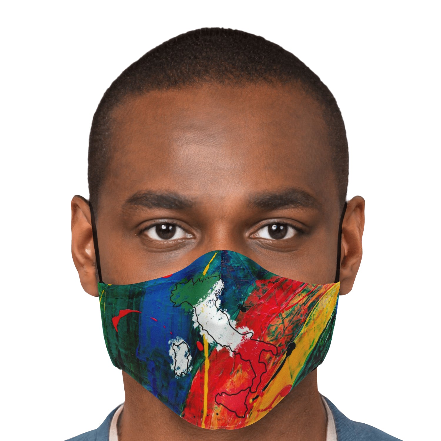 Italy Flag Map Paint Face Mask + 2 PM 2.5 Filters