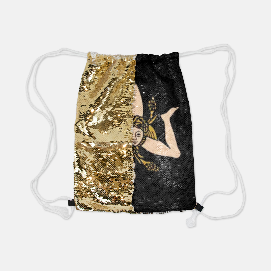 Sicilian Sequin Reversible Drawstring Backpack