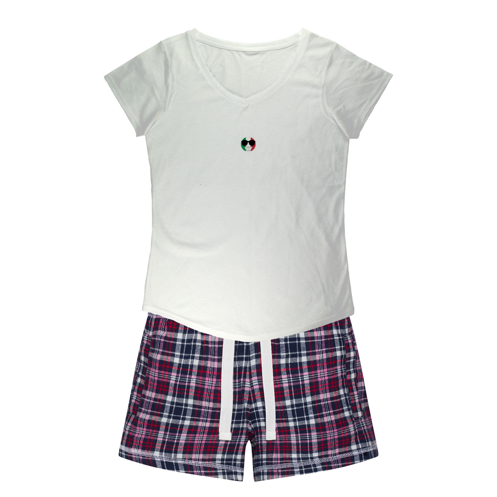Be Polite Vaffanculo Girls Sleepy Tee And Flannel Short