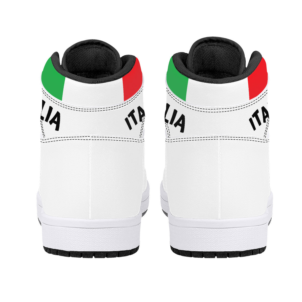 Italia Flag Map High-Top Leather Sneakers