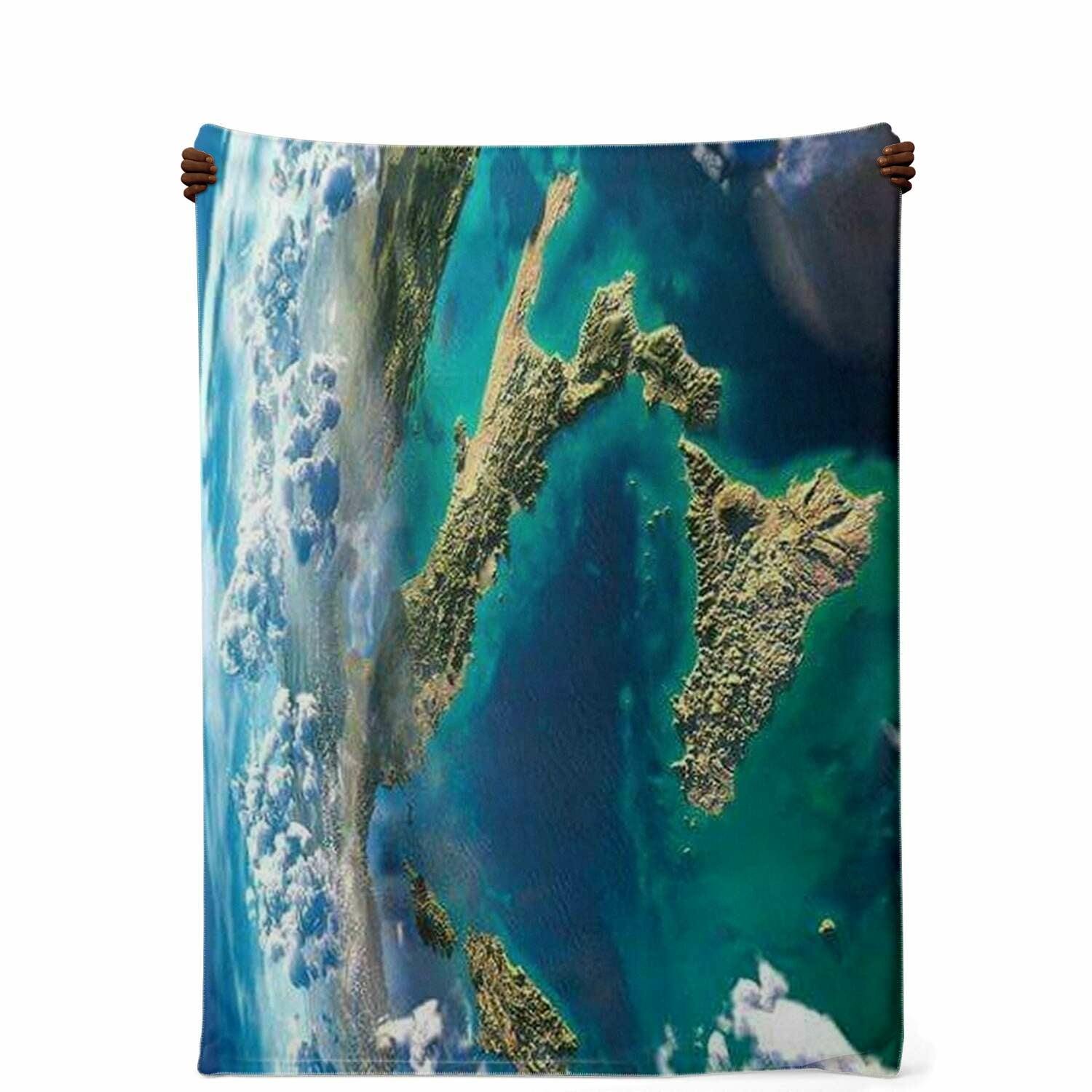Italy Satellite View Premium Microfleece Blanket