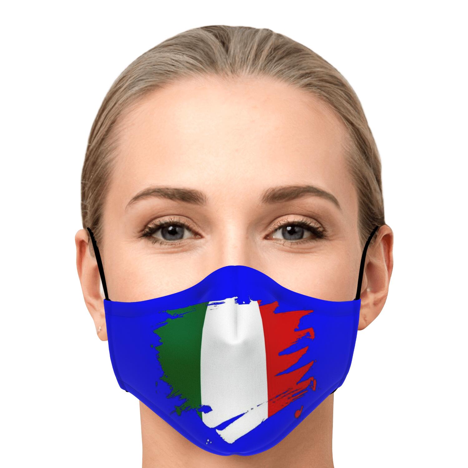 Italian Flag Paint Blu Face Mask + 2 PM 2.5 Filters