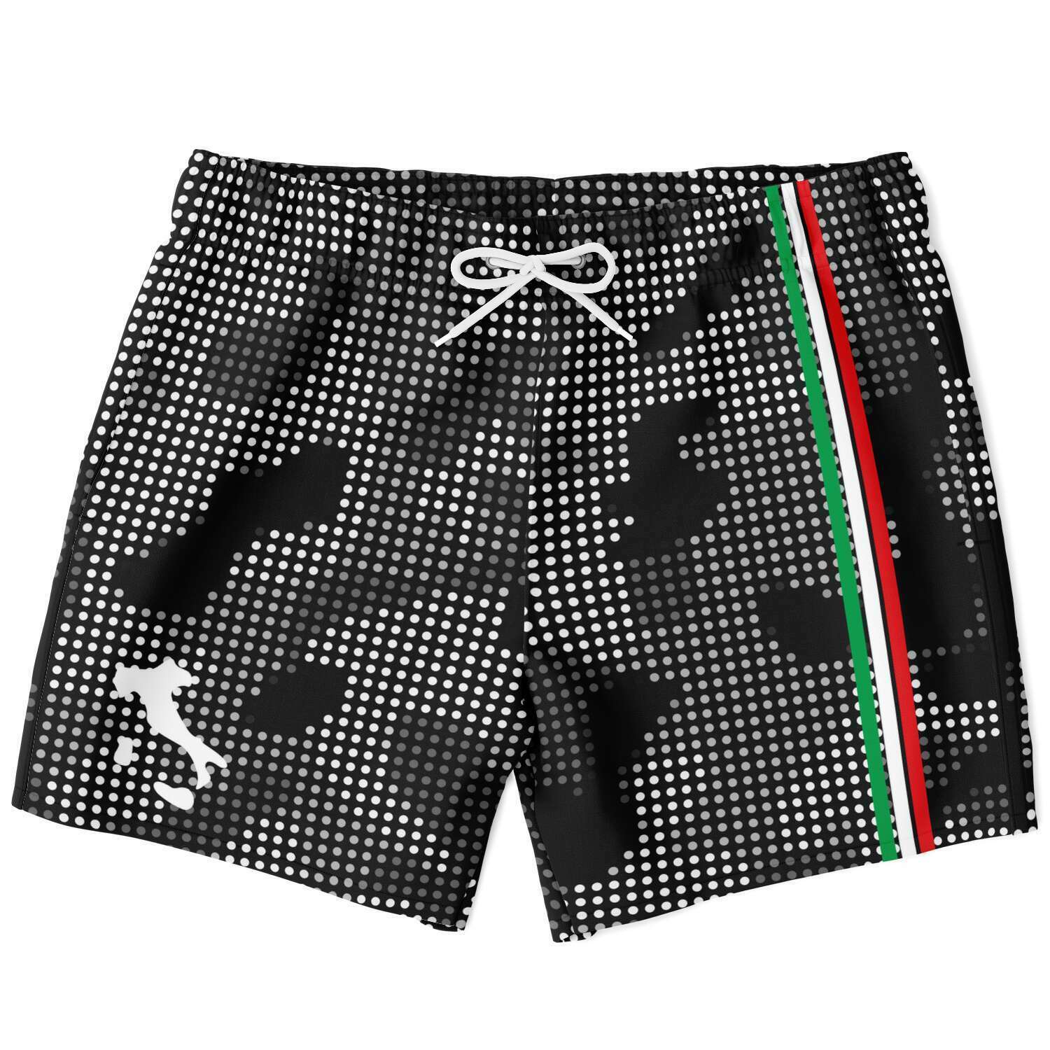 Italia Flag Map Carbon Fiber Camo Swim Trunks Men