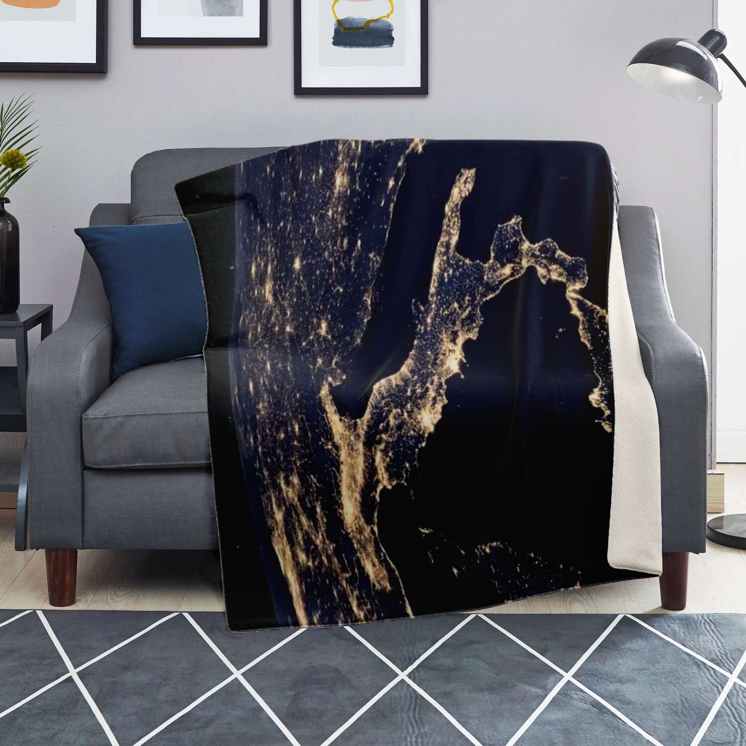 Italy Satellite View Premium Microfleece Blanket