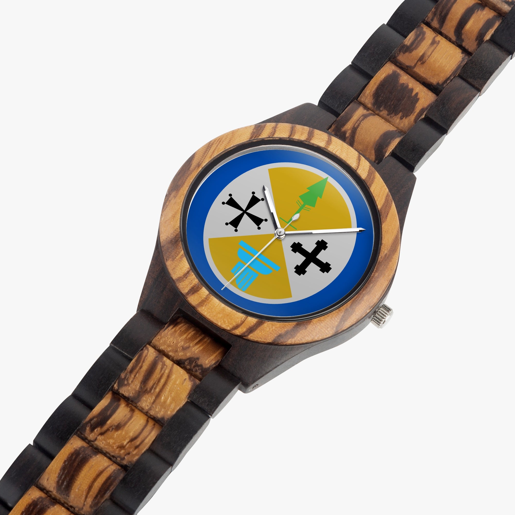 Calabria Flag Contrast Wooden Watch