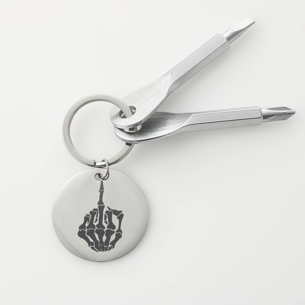 Skeleton Mid Finger Screwdriver Keychain