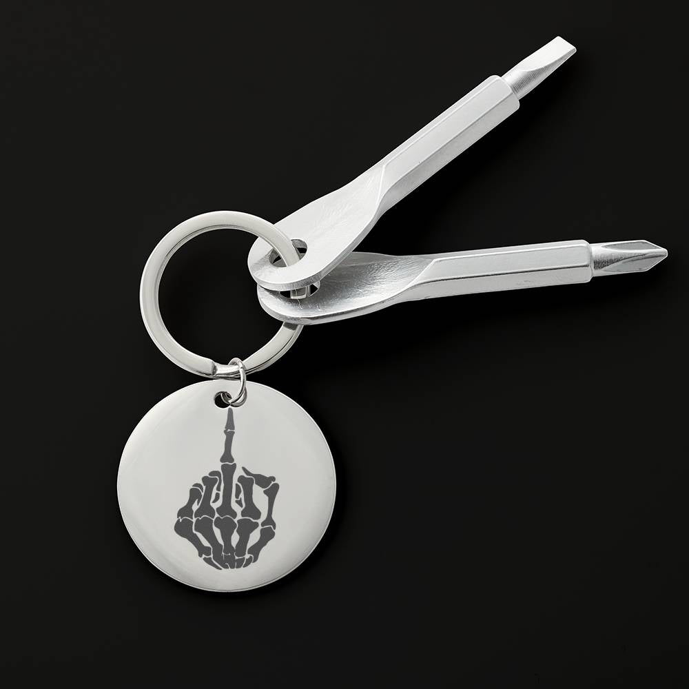 Skeleton Mid Finger Screwdriver Keychain