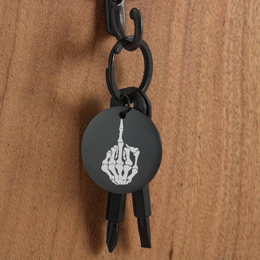 Skeleton Mid Finger Screwdriver Keychain