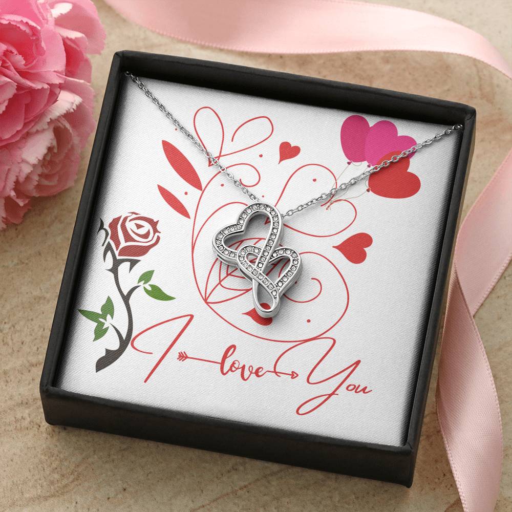 I Love You Double Heart Necklace