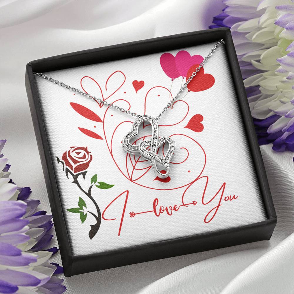I Love You Double Heart Necklace