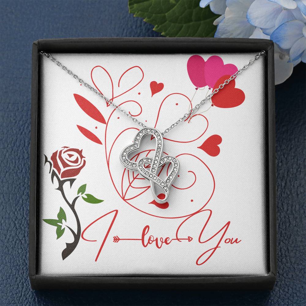 I Love You Double Heart Necklace