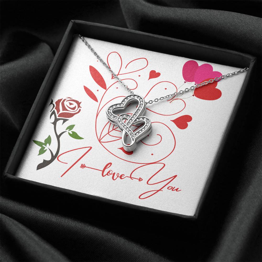 I Love You Double Heart Necklace