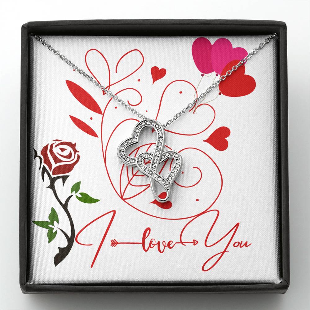 I Love You Double Heart Necklace