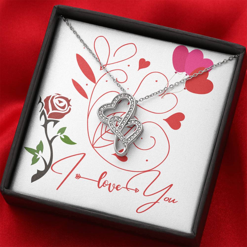 I Love You Double Heart Necklace