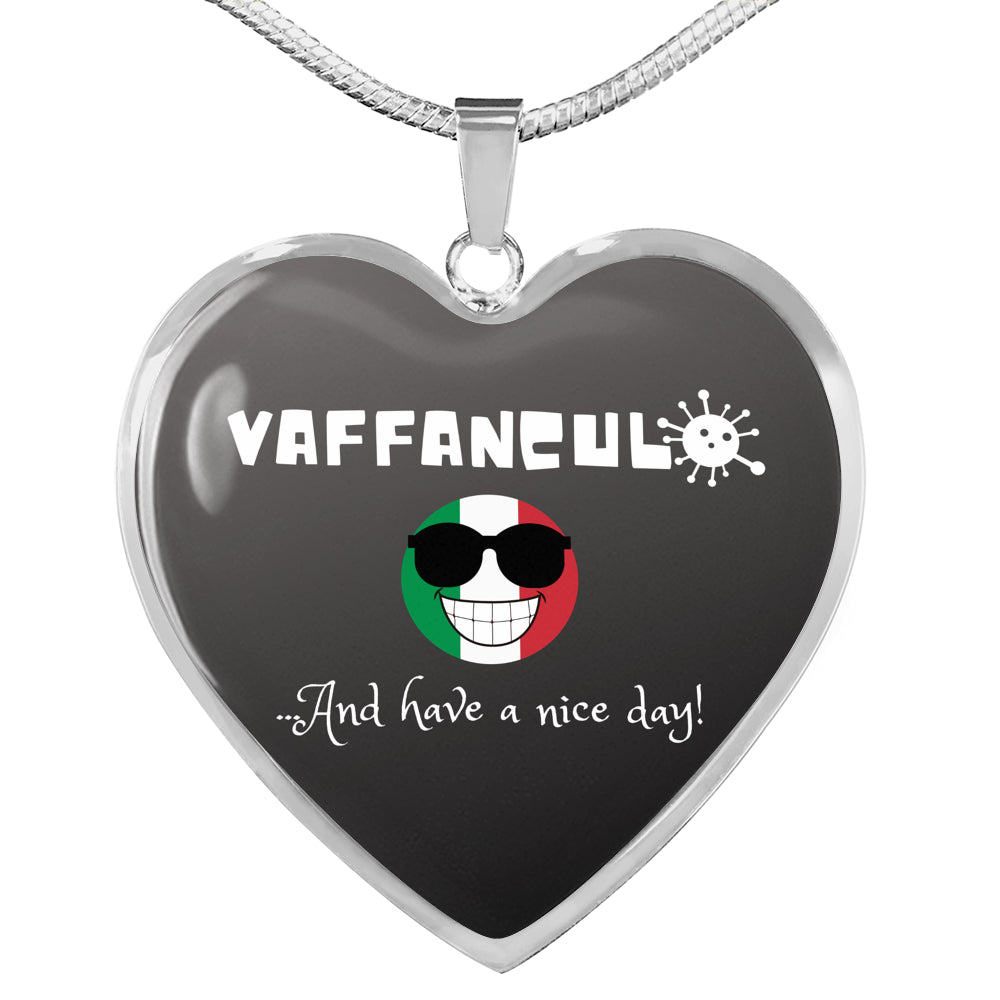Vaffanculo And Have A Nice Grey Heart Necklace