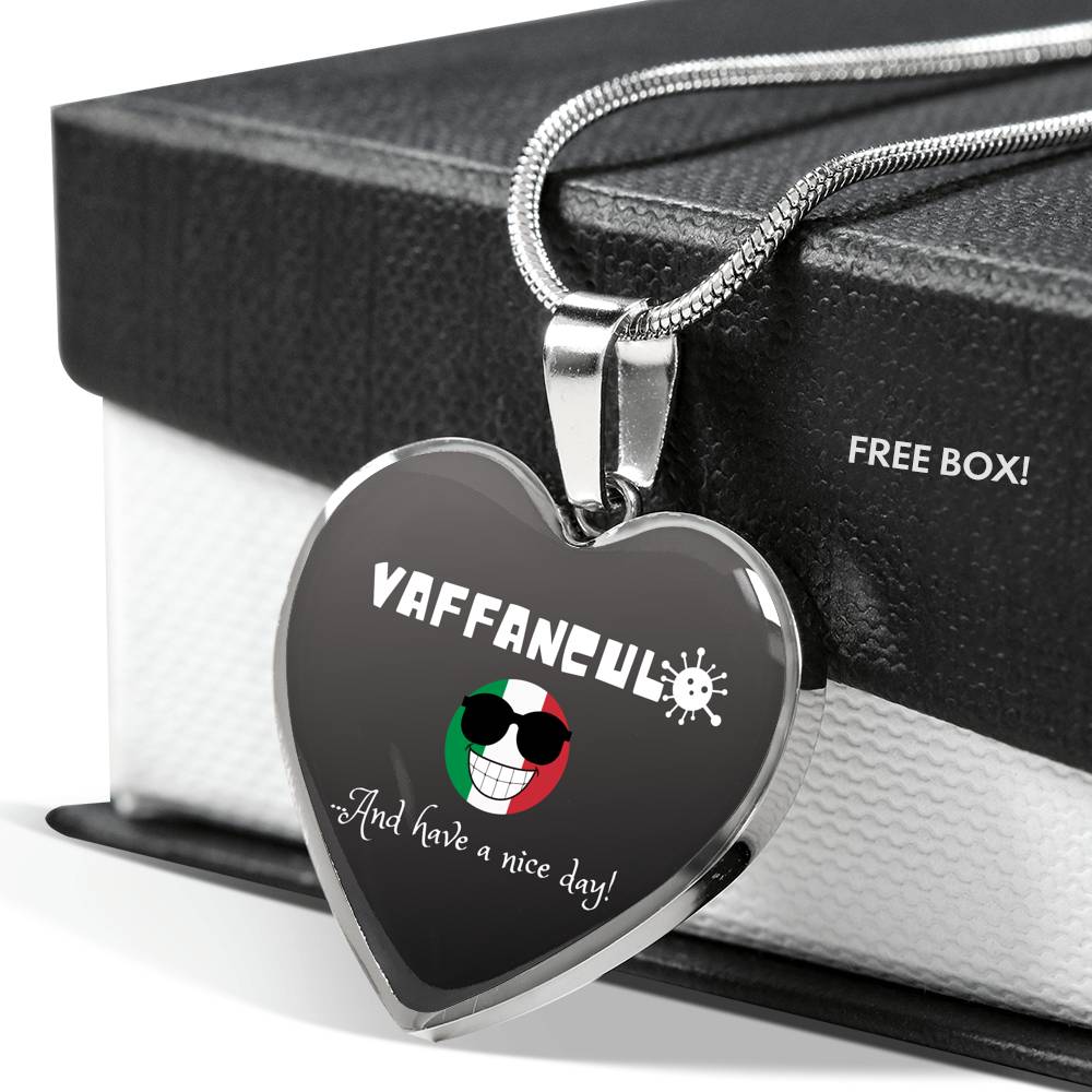 Vaffanculo And Have A Nice Grey Heart Necklace