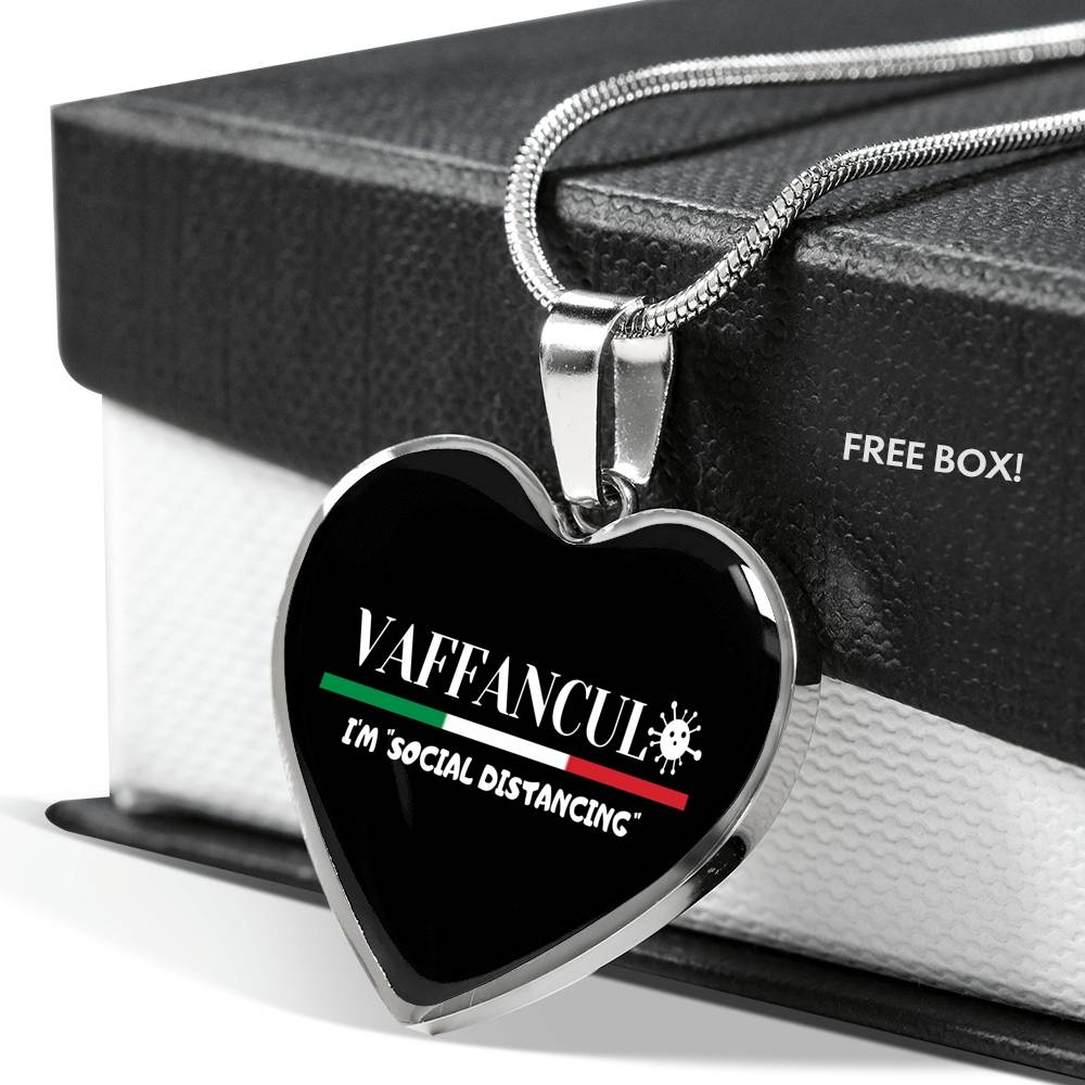 Vaffanculo I'm Social Distancing Heart Necklace