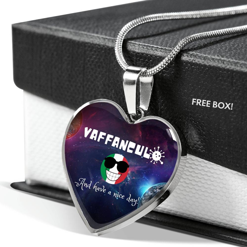 Vaffanculo And Have A Nice Day Galaxy Heart Necklace