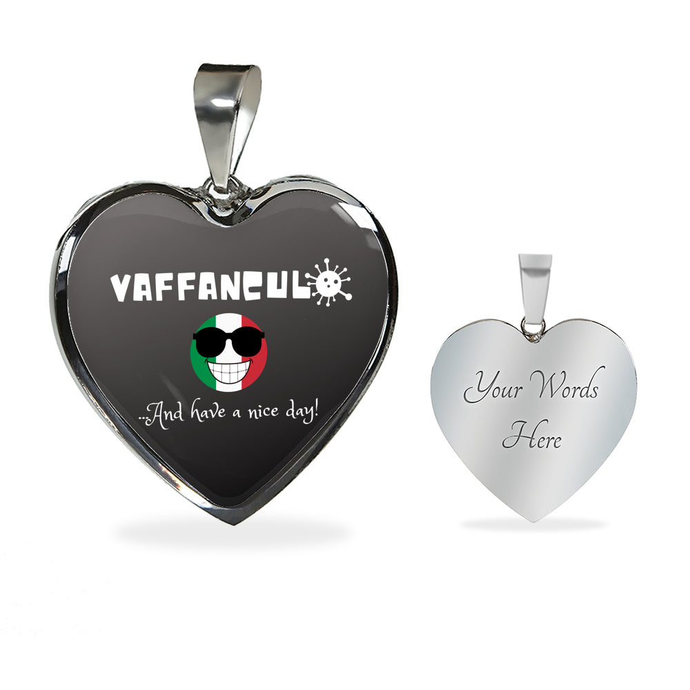 Vaffanculo And Have A Nice Grey Heart Necklace