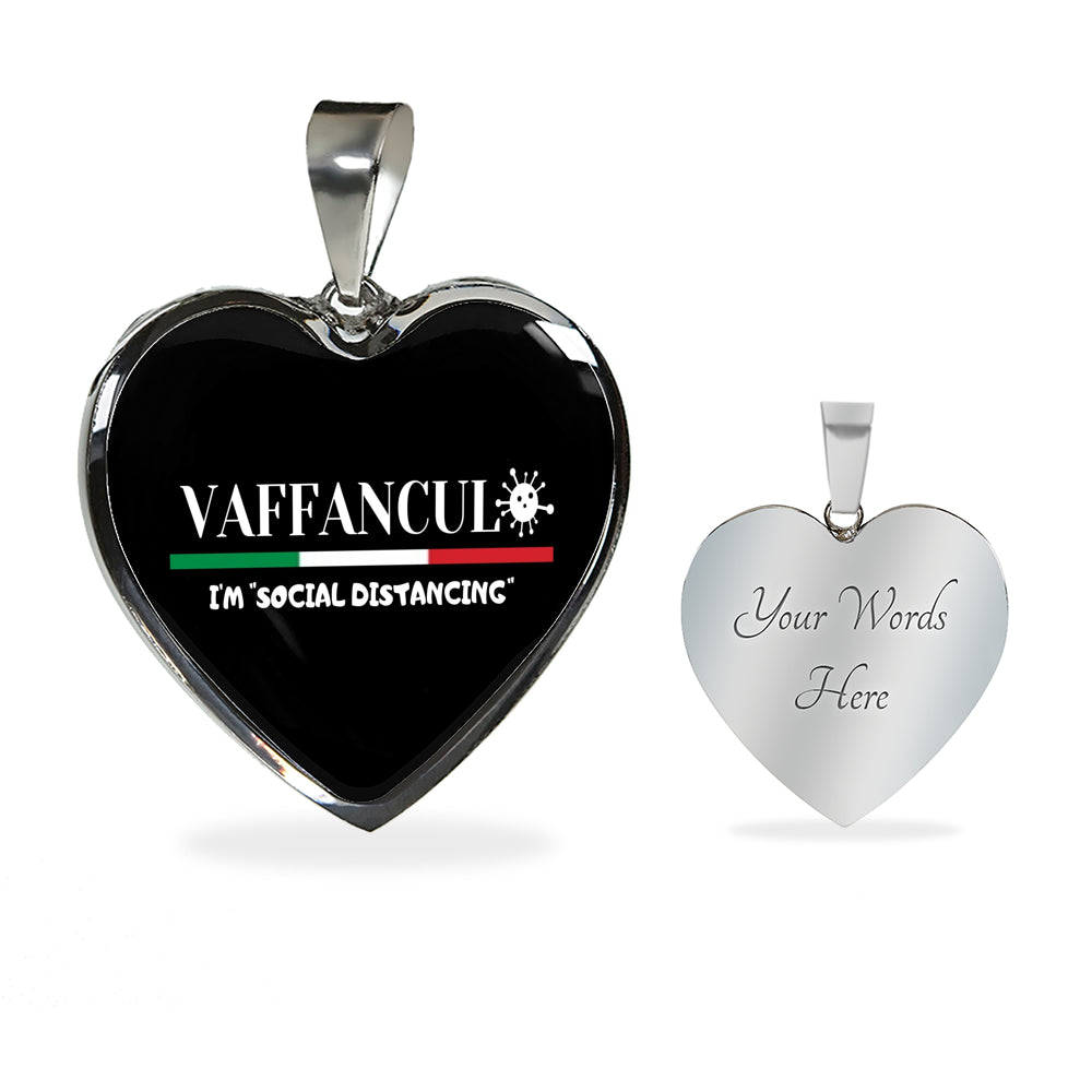 Vaffanculo I'm Social Distancing Heart Necklace