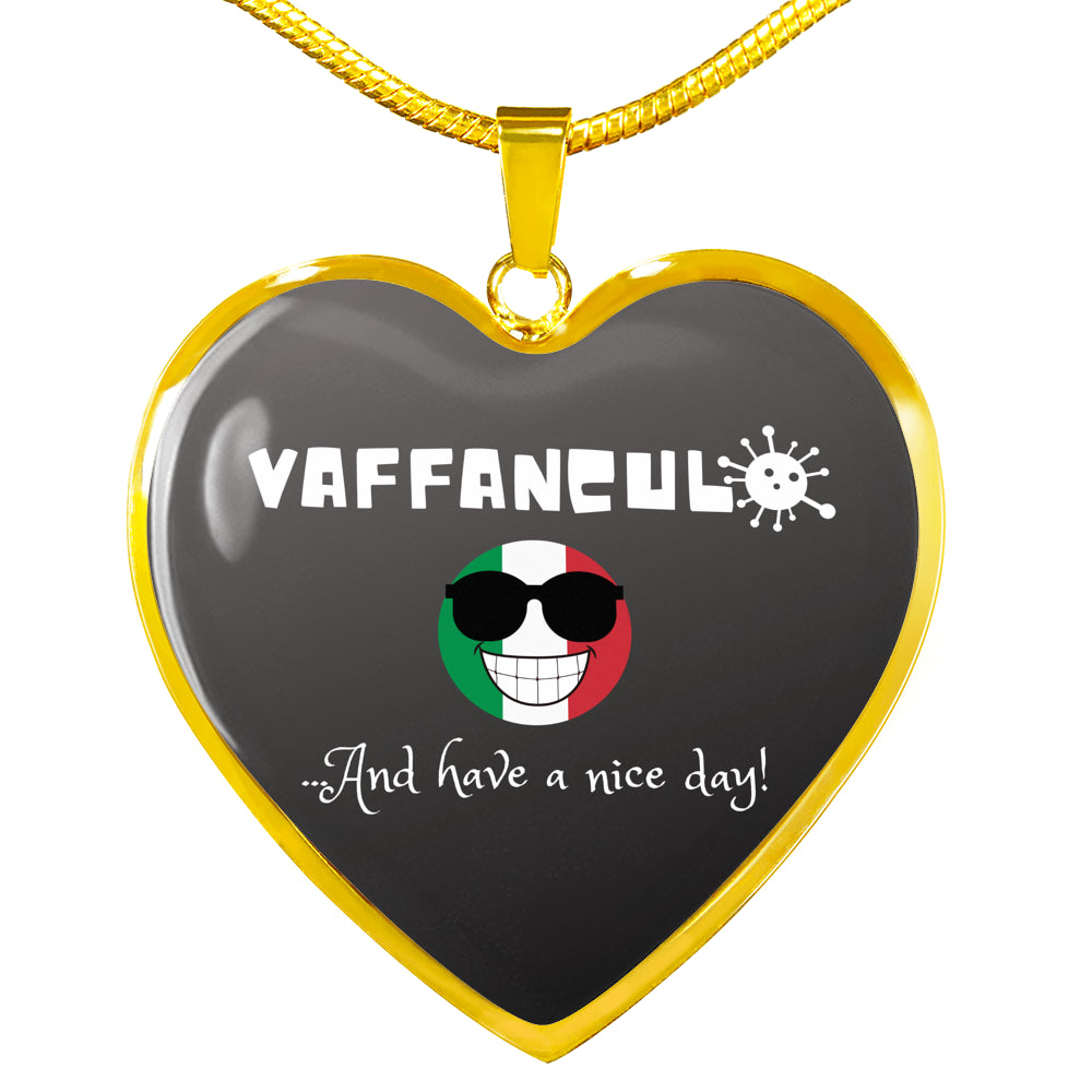 Vaffanculo And Have A Nice Grey Heart Necklace