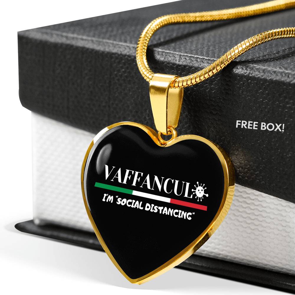 Vaffanculo I'm Social Distancing Heart Necklace