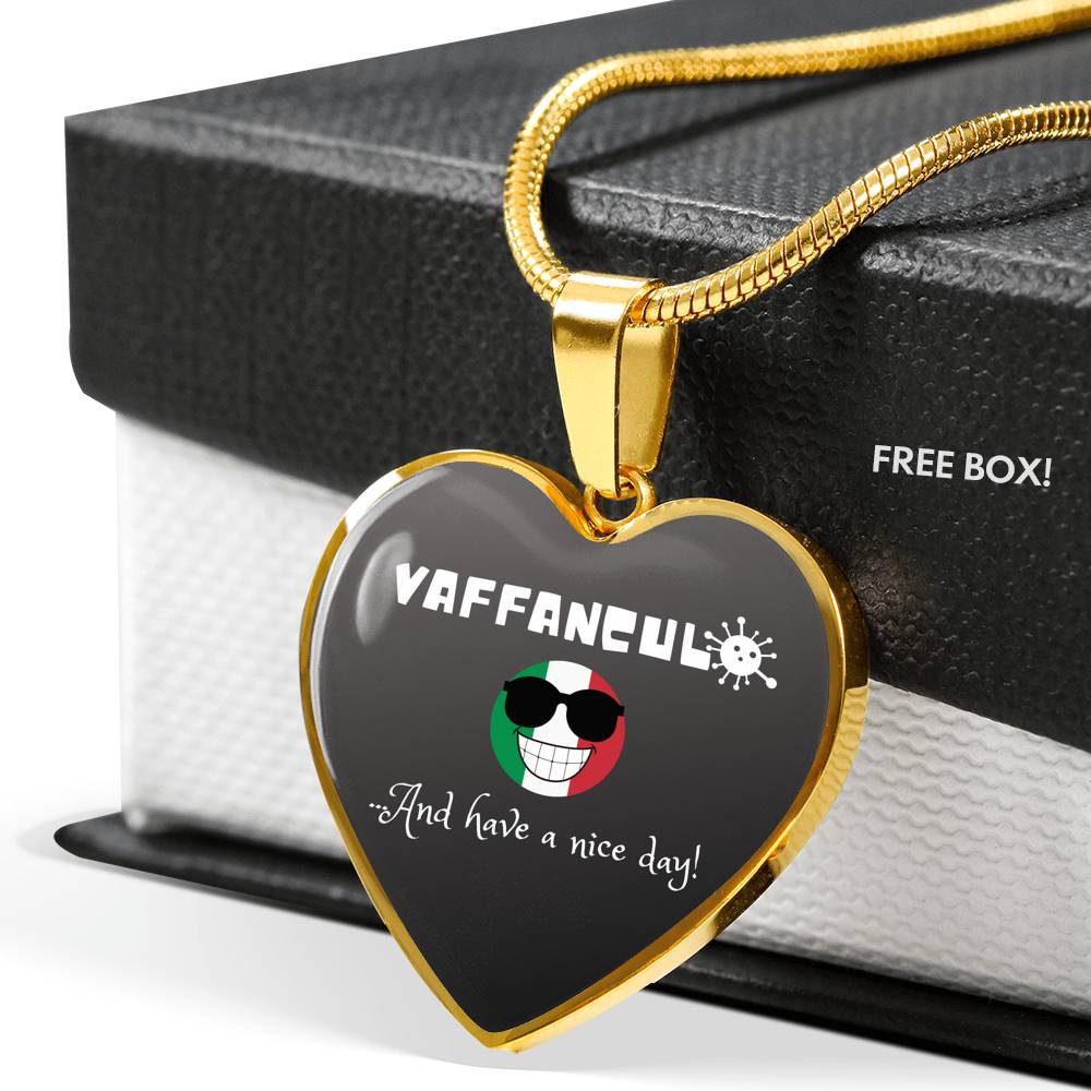 Vaffanculo And Have A Nice Grey Heart Necklace