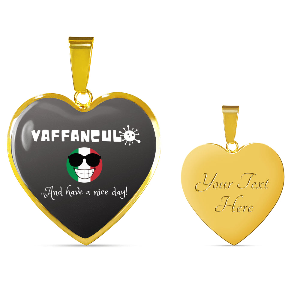 Vaffanculo And Have A Nice Grey Heart Necklace