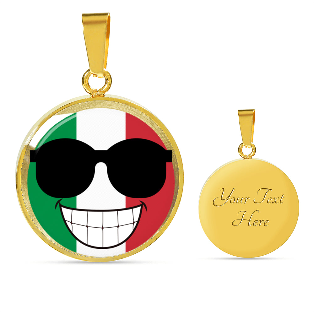 Italian Flag Smile Circle Necklace