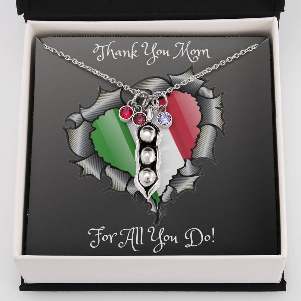 Thank You Mom Pea Pod Necklace Mother's Day 2021 Gift Idea