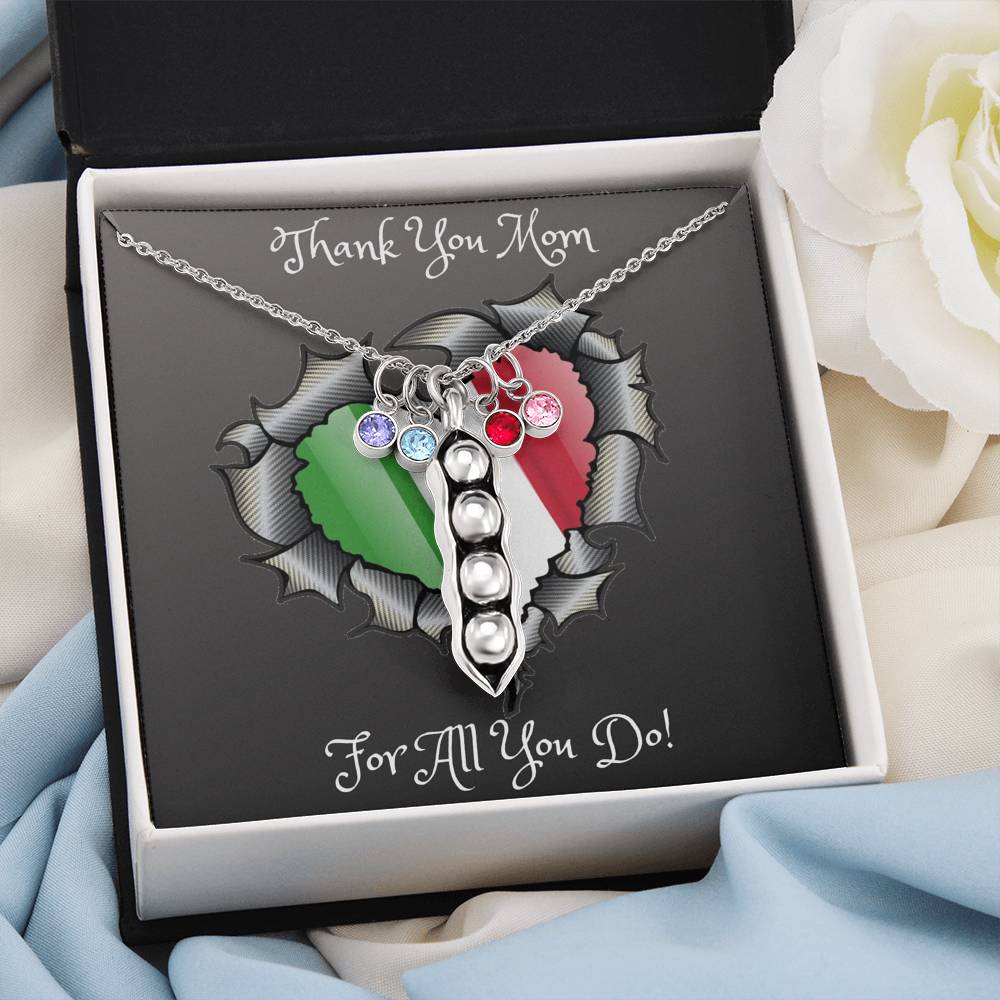 Thank You Mom Pea Pod Necklace Mother's Day 2021 Gift Idea