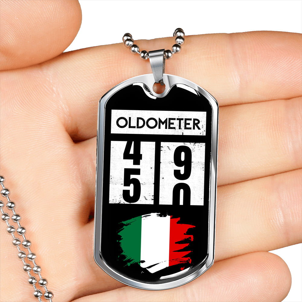 Oldometer Italy Flag Paint Dog-Tag Necklace