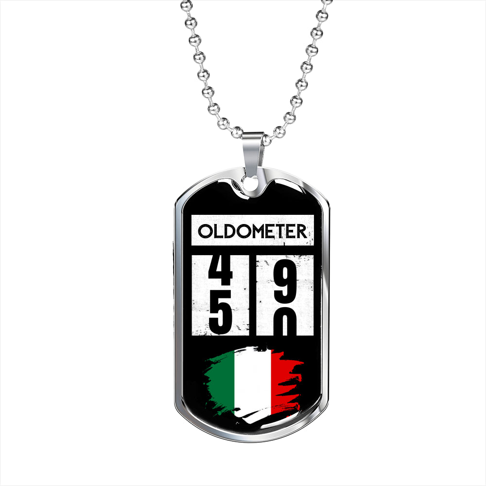 Oldometer Italy Flag Paint Dog-Tag Necklace