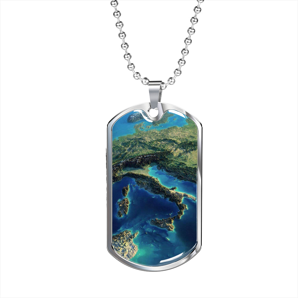 Italia Satellite View Dog-Tag