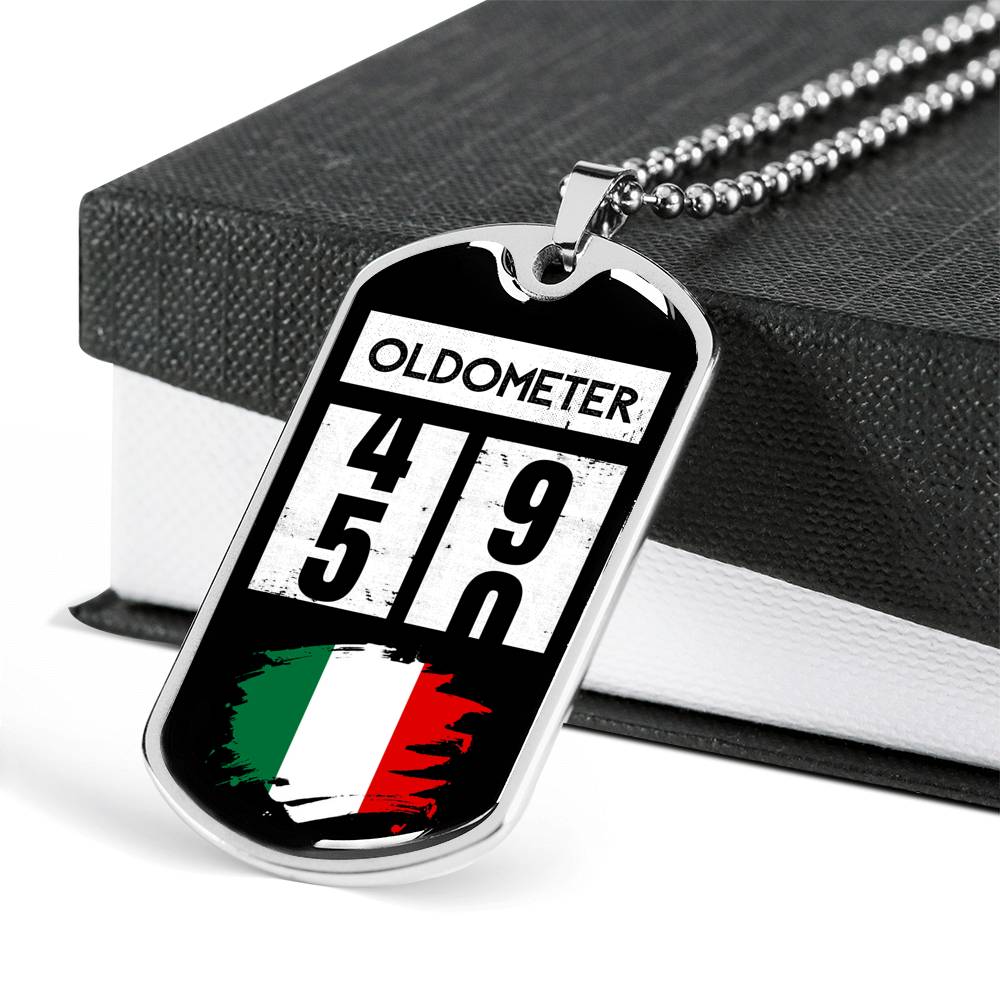 Oldometer Italy Flag Paint Dog-Tag Necklace